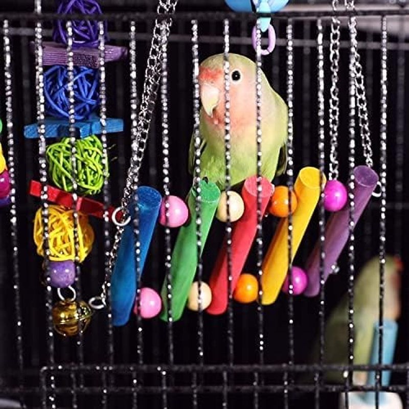 8 Packs Bird Swing Chewing Toys- Parrot Hammock Bell Toys Suitable for Small Parakeets, Cockatiels, Conures, Finches,Budgie,Macaws, Parrots, Love Birds