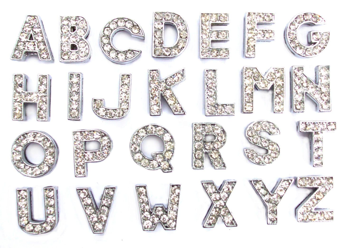 Crystal Slider Letters 10mm - Silver