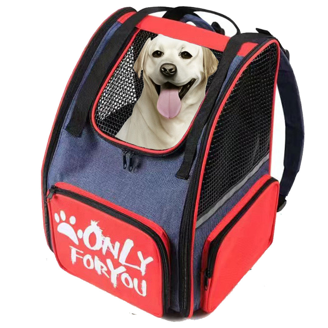 NNEAGS Red Pet Carrier Backpack Breathable Mesh Portable Safety Travel Essentials Outdoor Bag