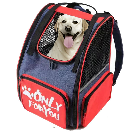 NNEAGS Red Pet Carrier Backpack Breathable Mesh Portable Safety Travel Essentials Outdoor Bag
