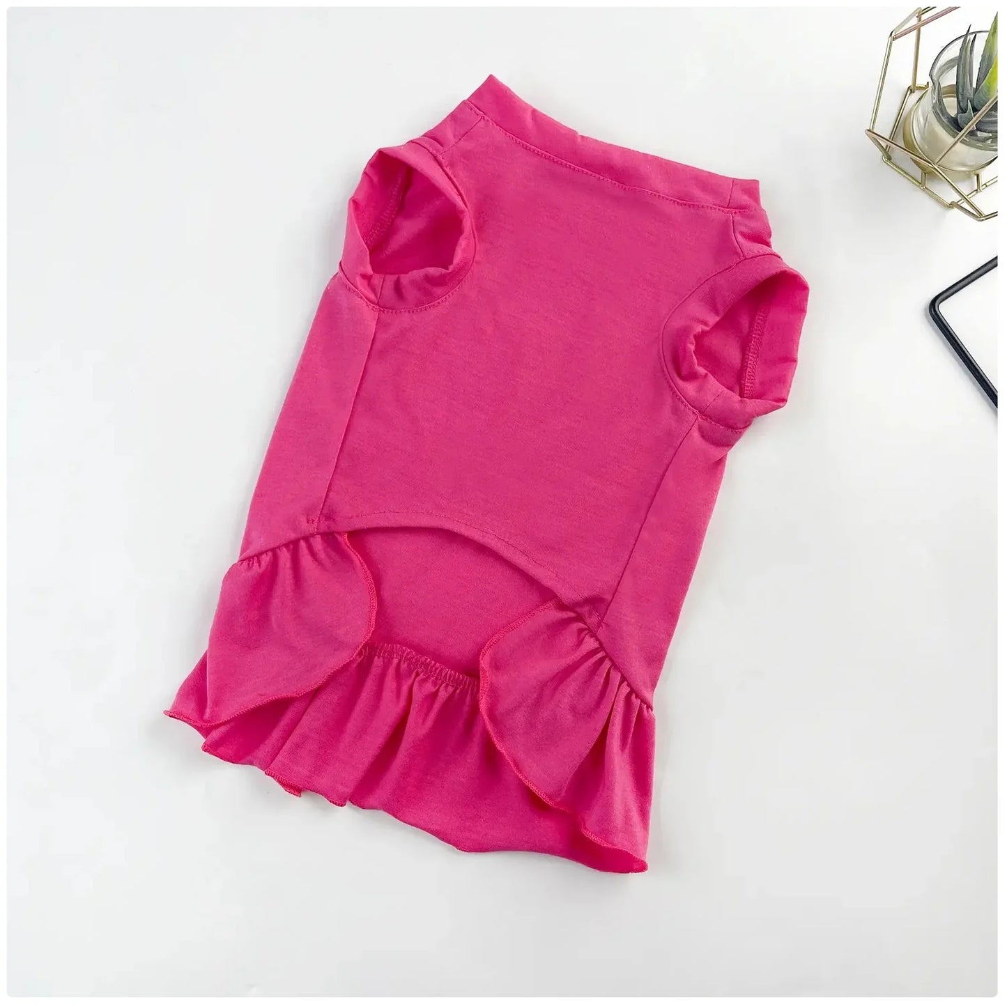 Cute Ruffle Dog & Cat Mini Dress - Soft Pet Apparel for Small Pets