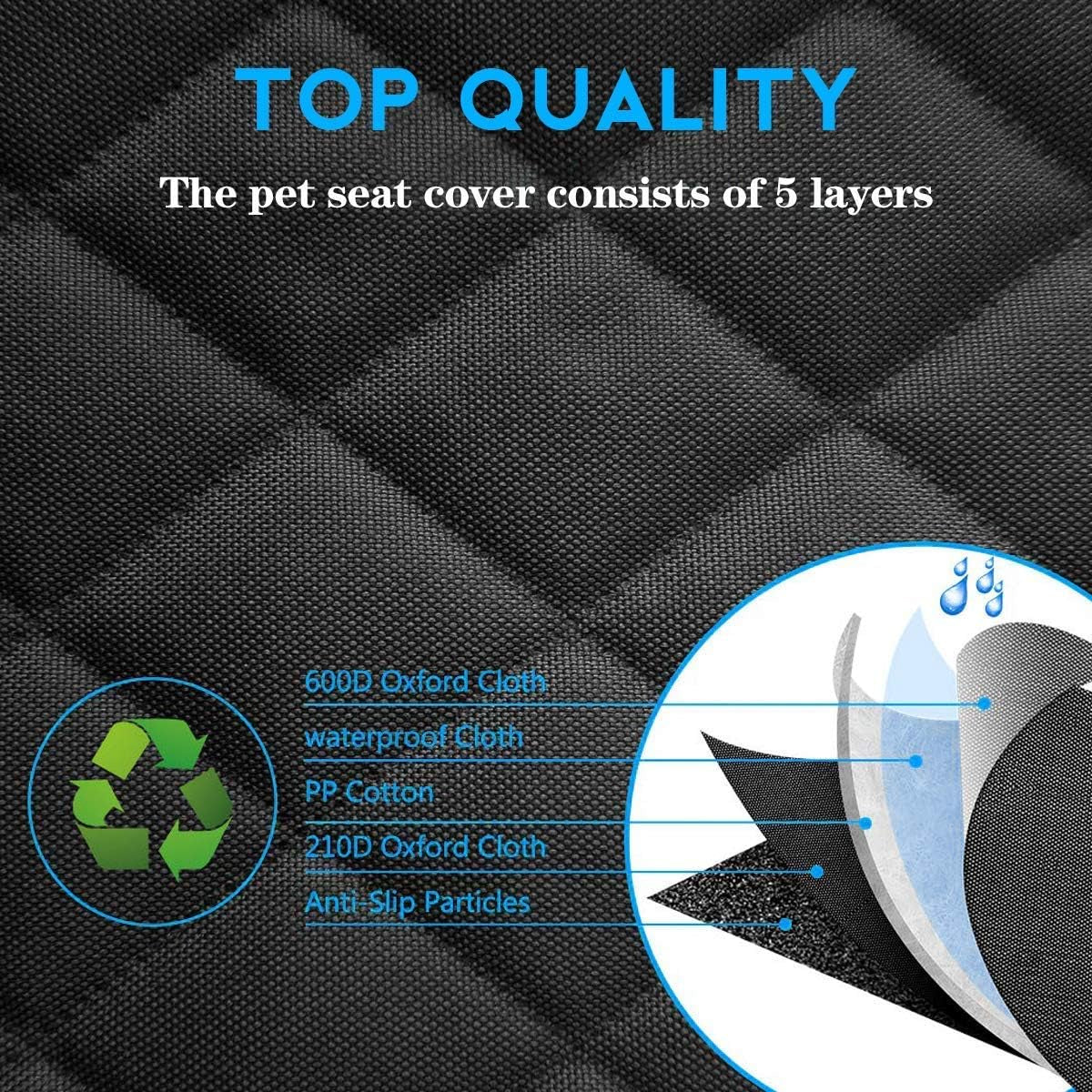 Dog Car Seat Covers Pet Seat Cover, Waterproof Nonslip Bench Rear Seat Cover Compatible for Middle Seat Belt Fits Most Cars Trucks and Suvs Mpvs, Bucket Bench Available
