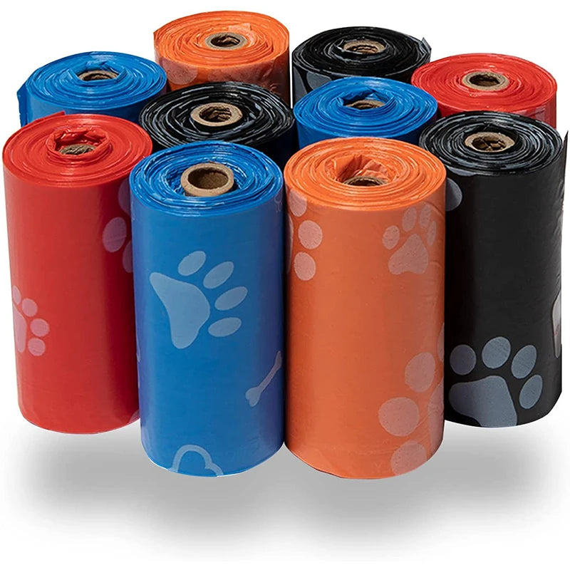 Outdoor Dog Waste Disposal Bags - 15 Bags per Roll, Pet Cleaning Supplies