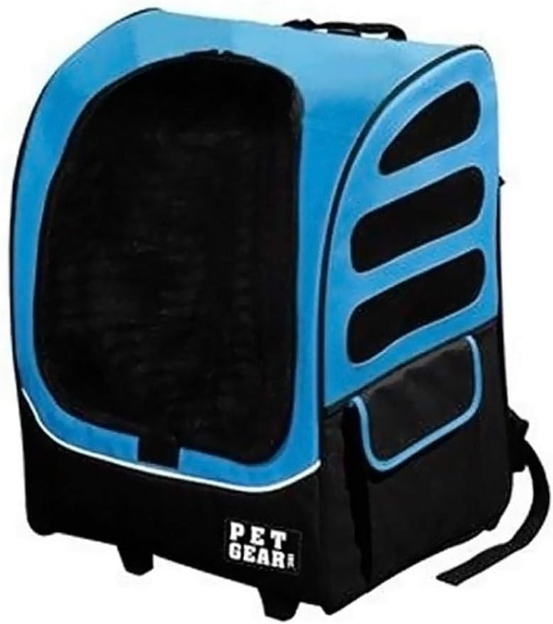 Pet Gear I-GO2 Roller Backpack, Travel Carrier, Car Seat for Cats/Dogs, Mesh Ventilation, Included Tether, Telescoping Handle, Storage Pouch