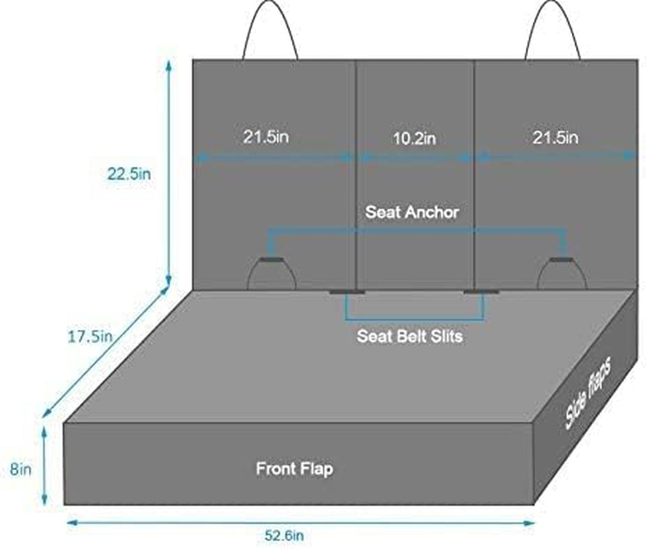 Dog Car Seat Covers Pet Seat Cover, Waterproof Nonslip Bench Rear Seat Cover Compatible for Middle Seat Belt Fits Most Cars Trucks and Suvs Mpvs, Bucket Bench Available