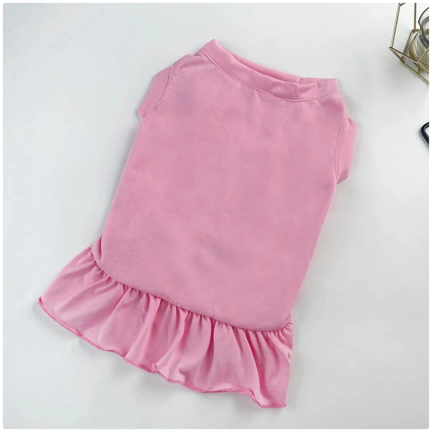 Cute Ruffle Dog & Cat Mini Dress - Soft Pet Apparel for Small Pets