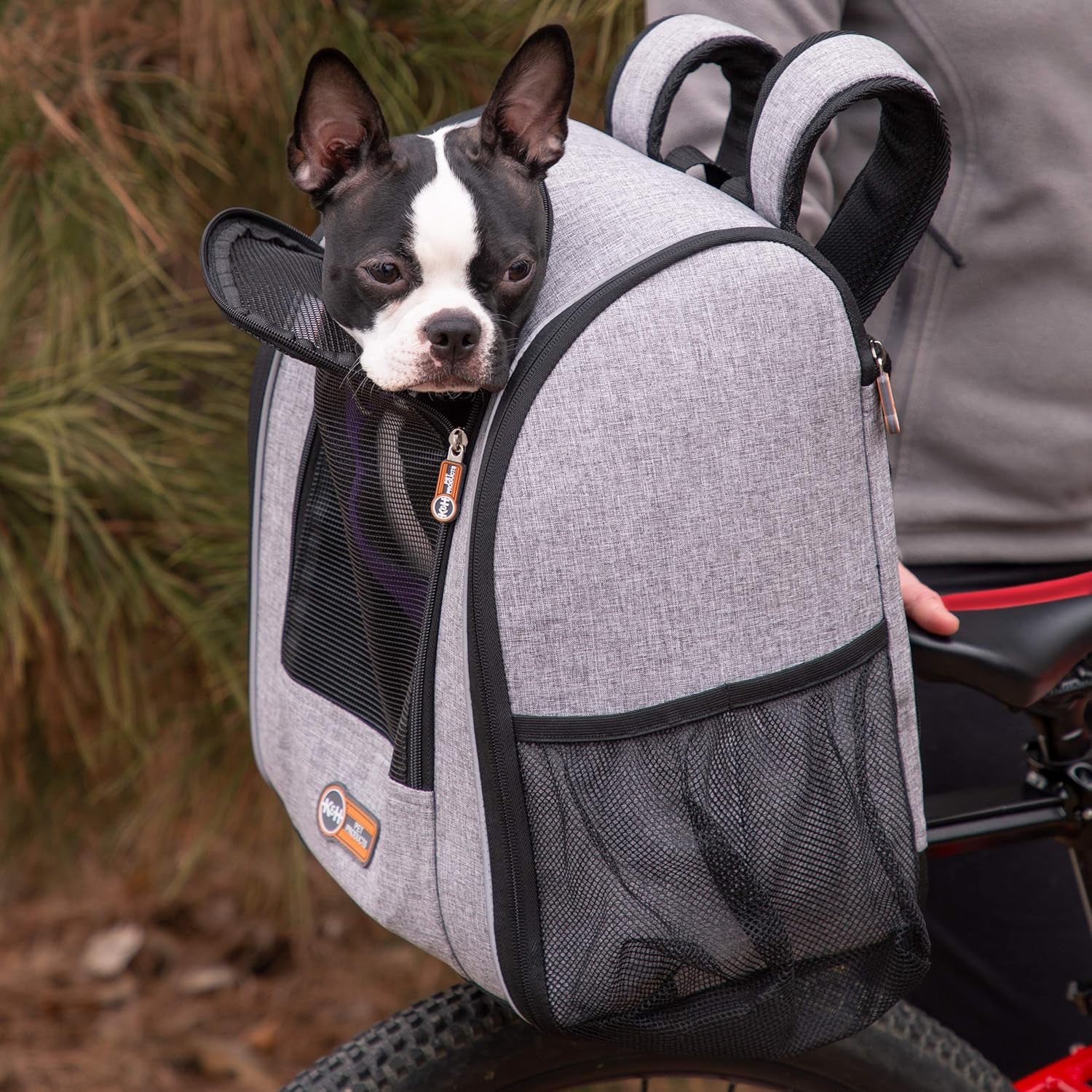 PET PRODUCTS Travel Bike Backpack for Pets Gray 9.5 X 14 X 15.75 Inches