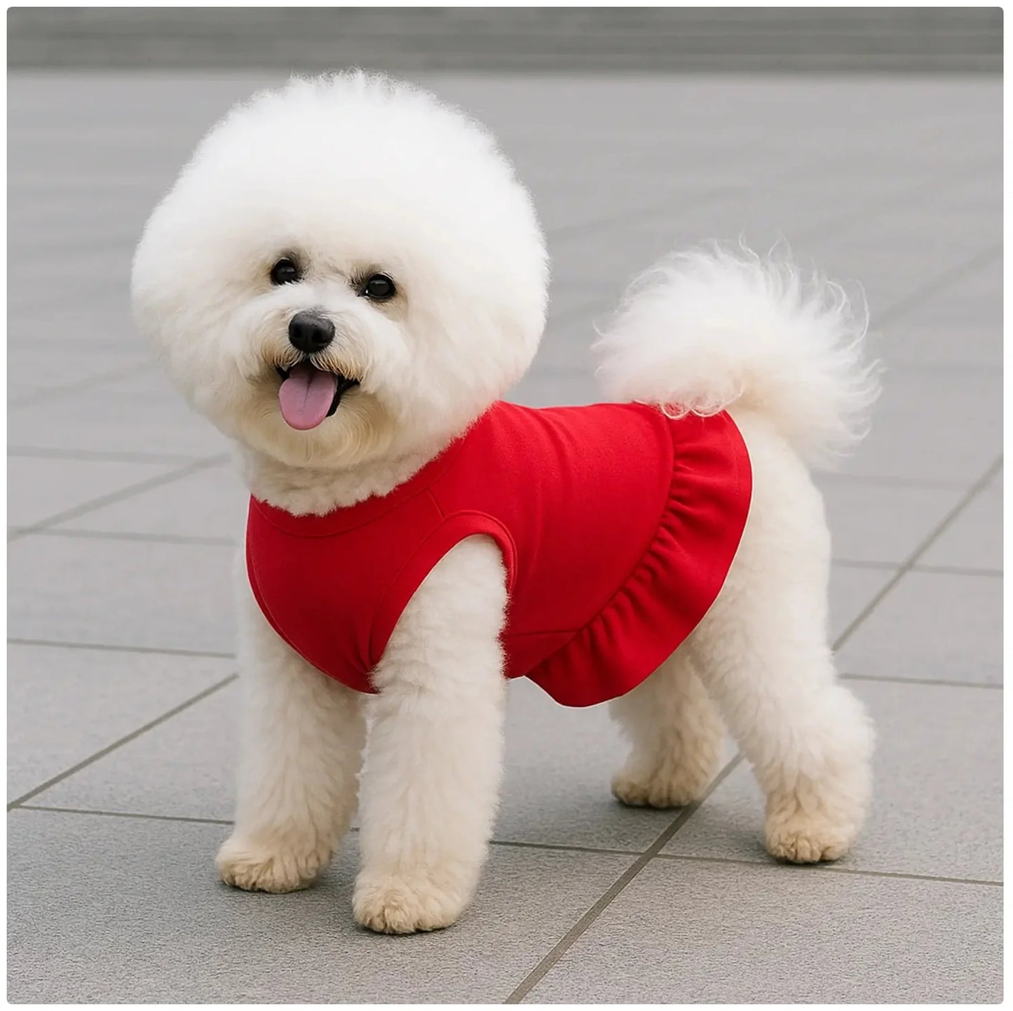 Cute Ruffle Dog & Cat Mini Dress - Soft Pet Apparel for Small Pets