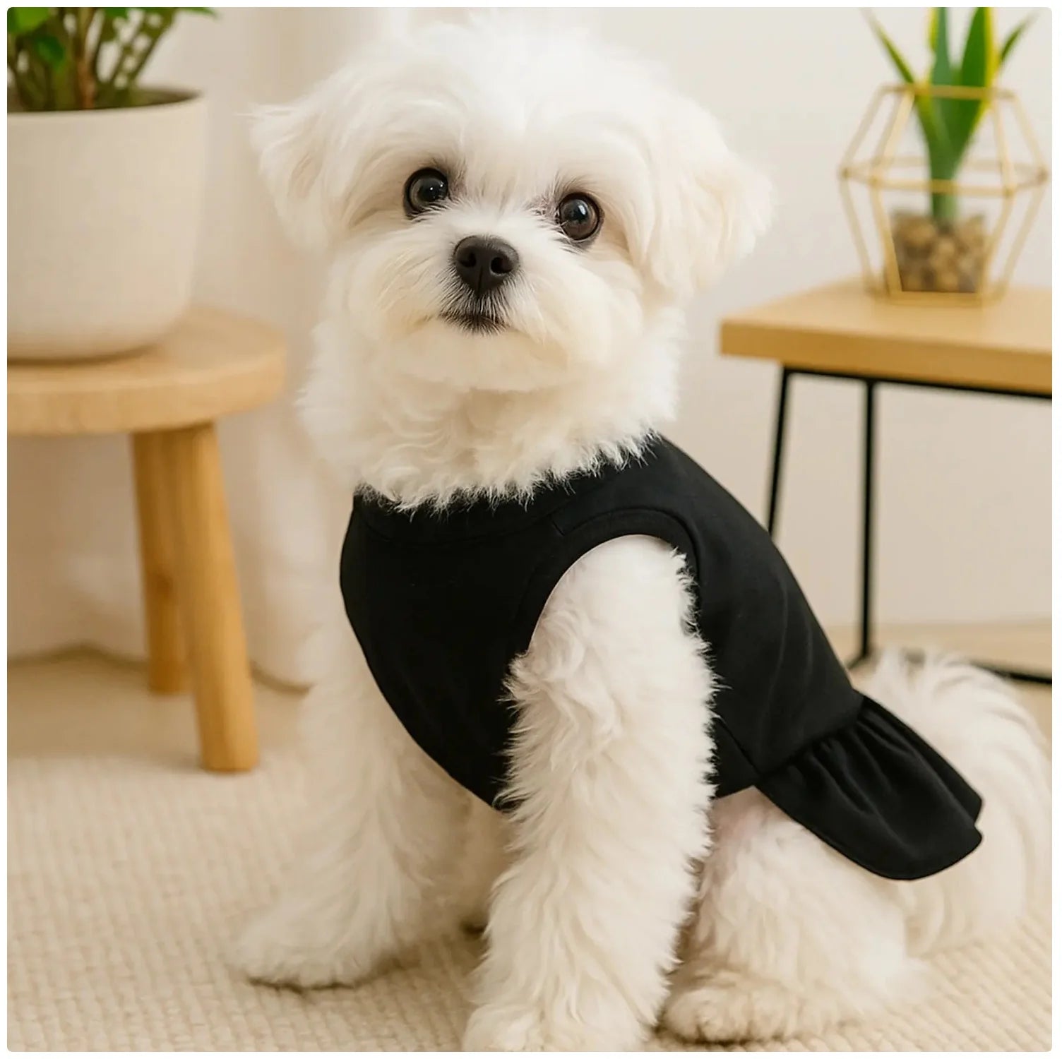 Cute Ruffle Dog & Cat Mini Dress - Soft Pet Apparel for Small Pets