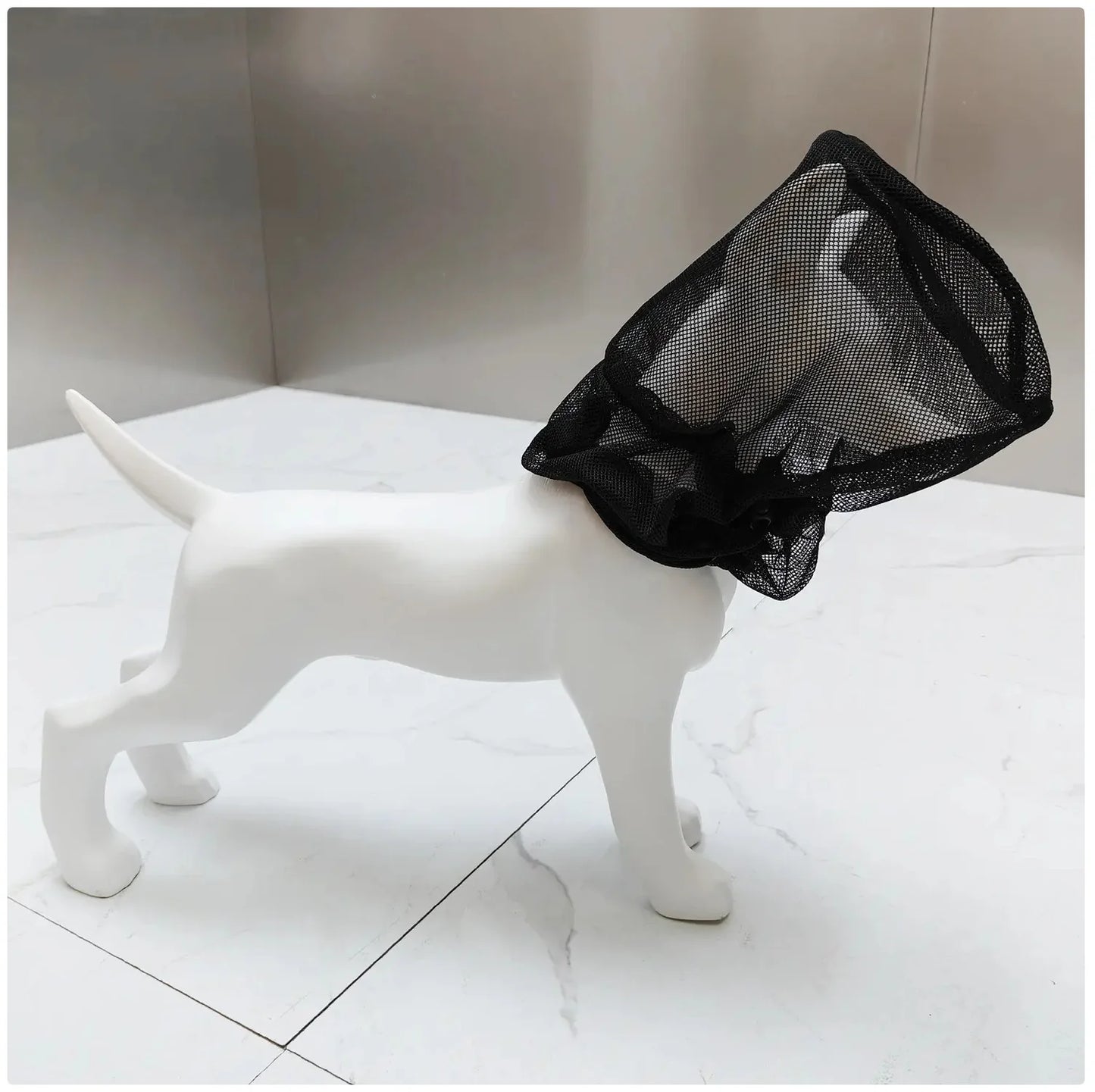 Dog Protective Mesh Face Cover - Adjustable Anti-Bite and Anti-Lick Mask for Pets