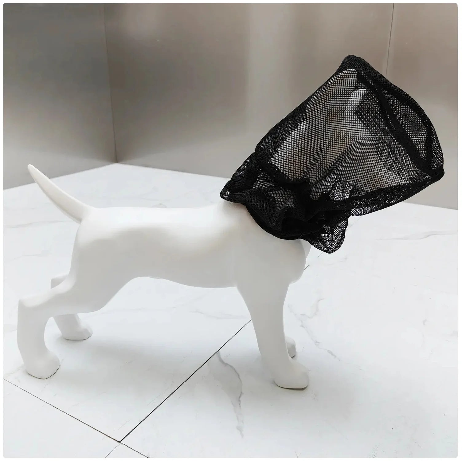 Dog Protective Mesh Face Cover - Adjustable Anti-Bite and Anti-Lick Mask for Pets