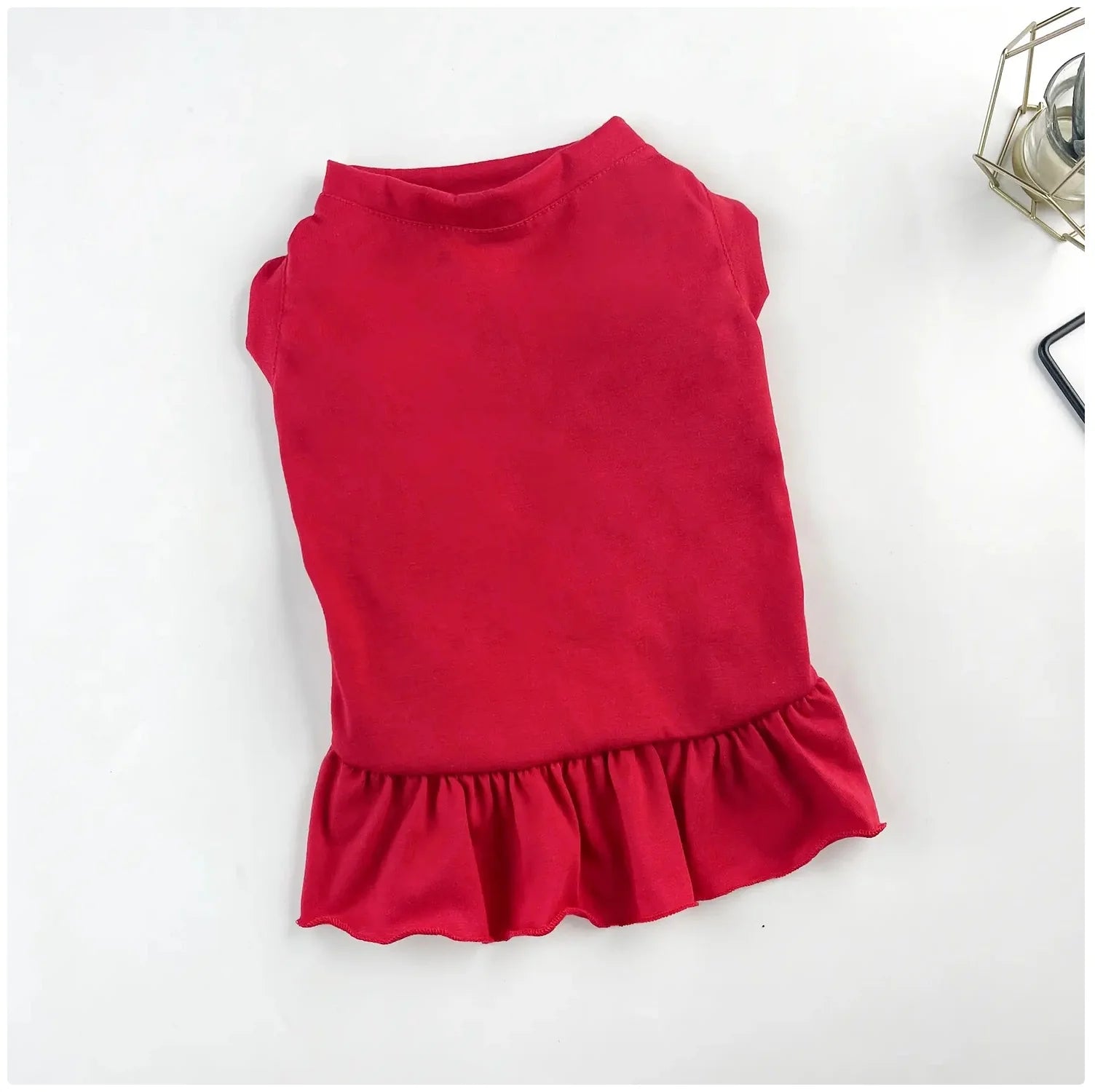 Cute Ruffle Dog & Cat Mini Dress - Soft Pet Apparel for Small Pets