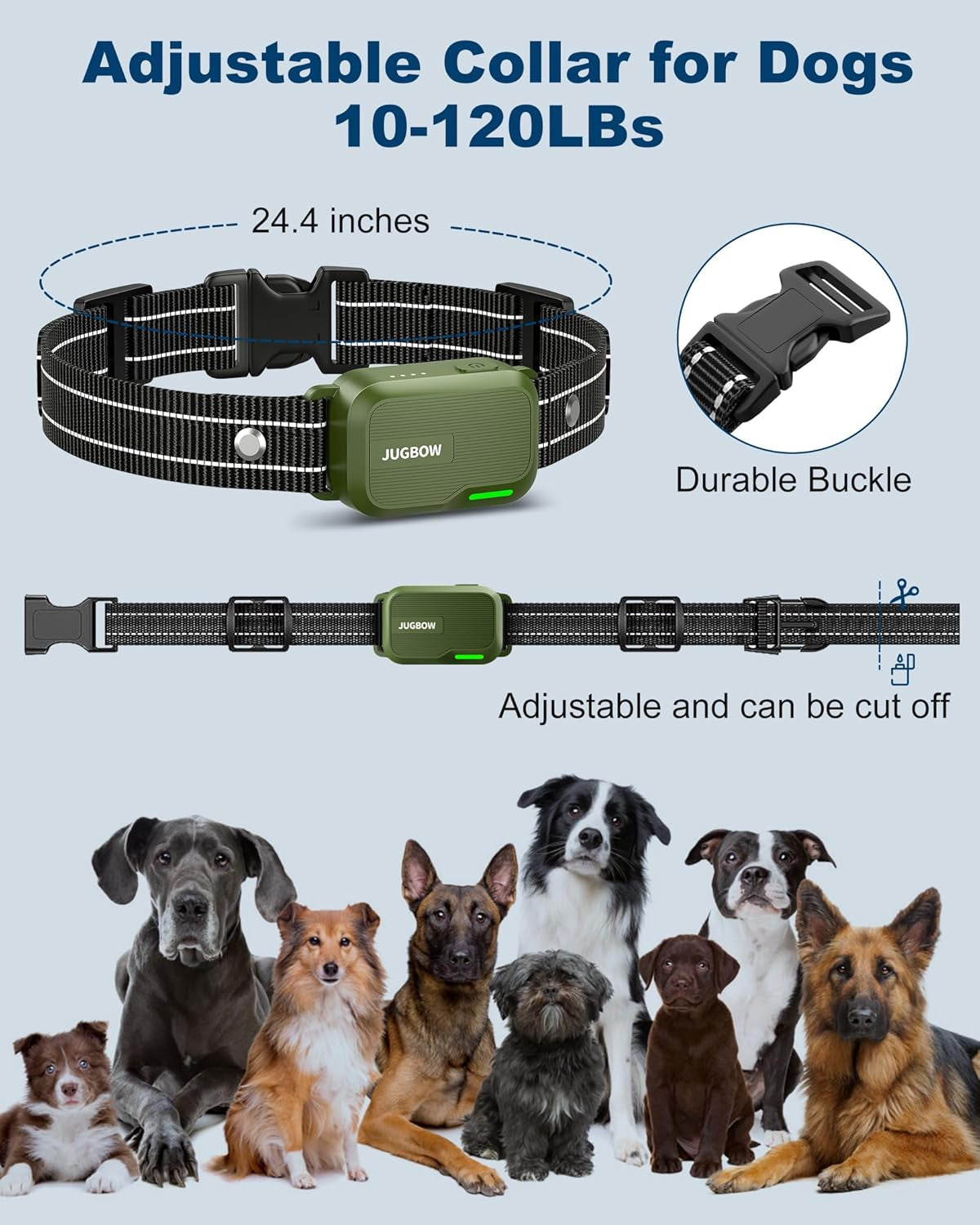 Dog Shock Collar with Remote - 3300 Ft Waterproof IPX7 Dog Training Collar for 10-120 Lbs Large Medium Small Dogs, Rechargeable E-Collar