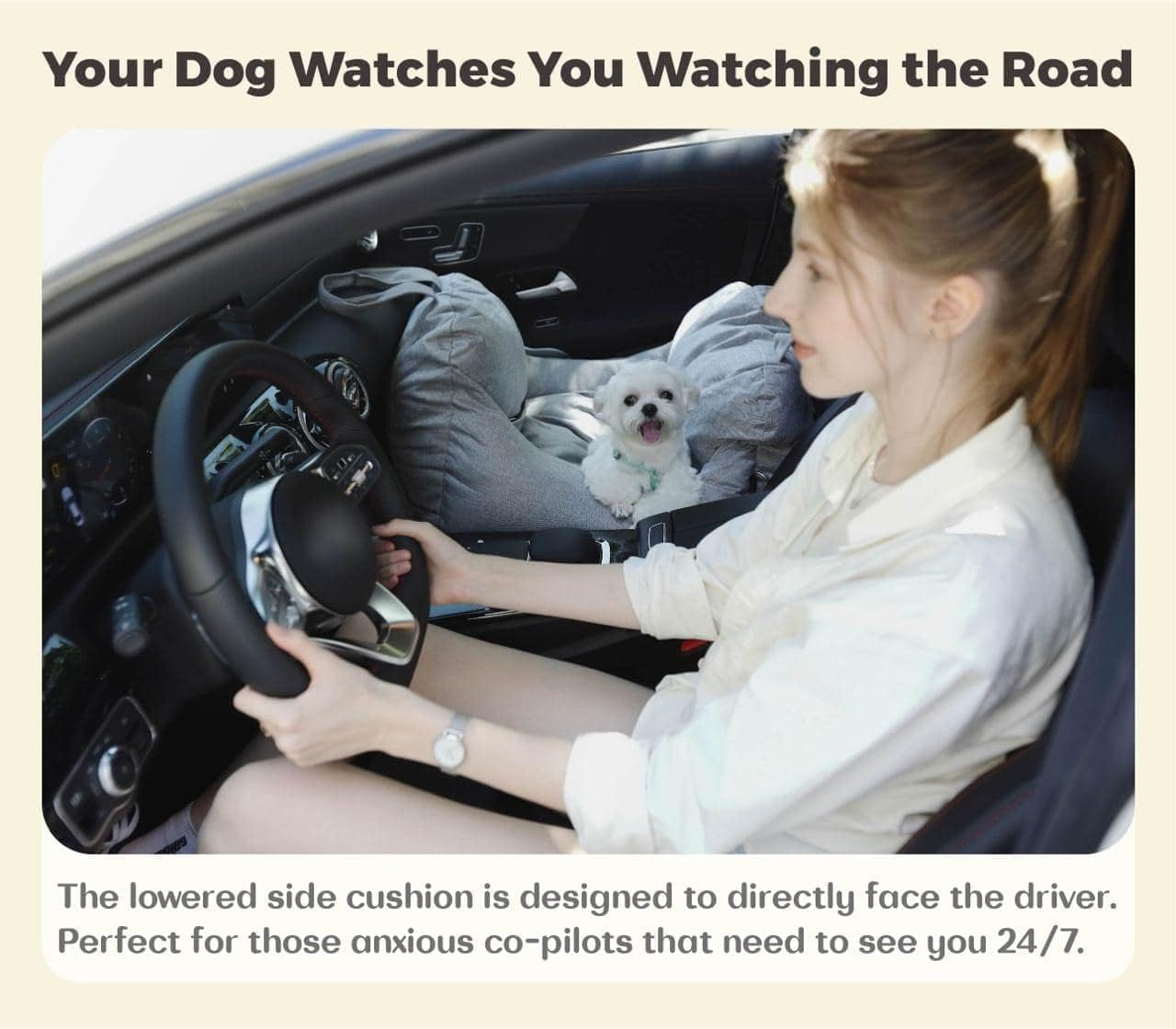 Dog Car Seat, Puppy Booster Seat, Travel Carrier Bed for Small and Medium Pets