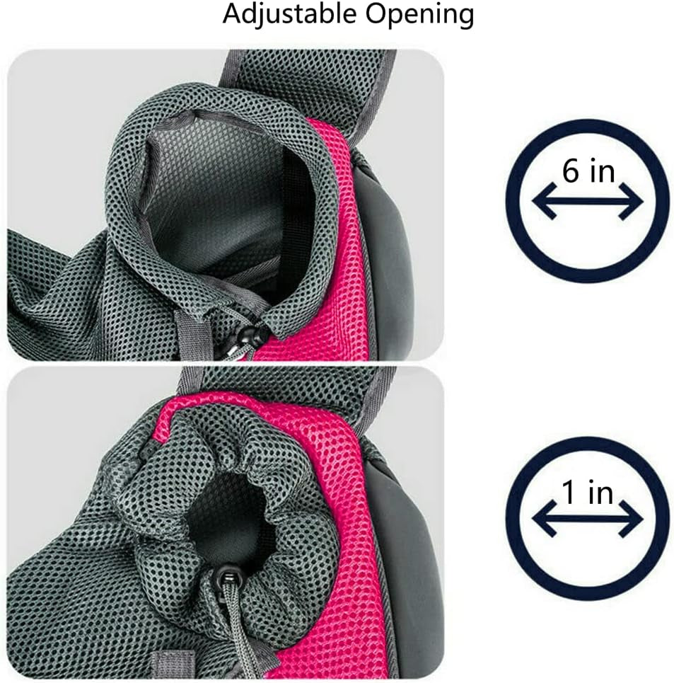 Pet Sling Carrier for Small Dogs Cats Breathable Mesh Travelling Hands-Free Puppy Backpack(Fits Approximately 3 Lbs to 6 Lb Pets)(Rose Red)