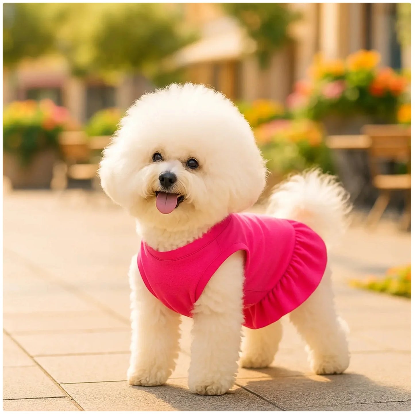 Cute Ruffle Dog & Cat Mini Dress - Soft Pet Apparel for Small Pets