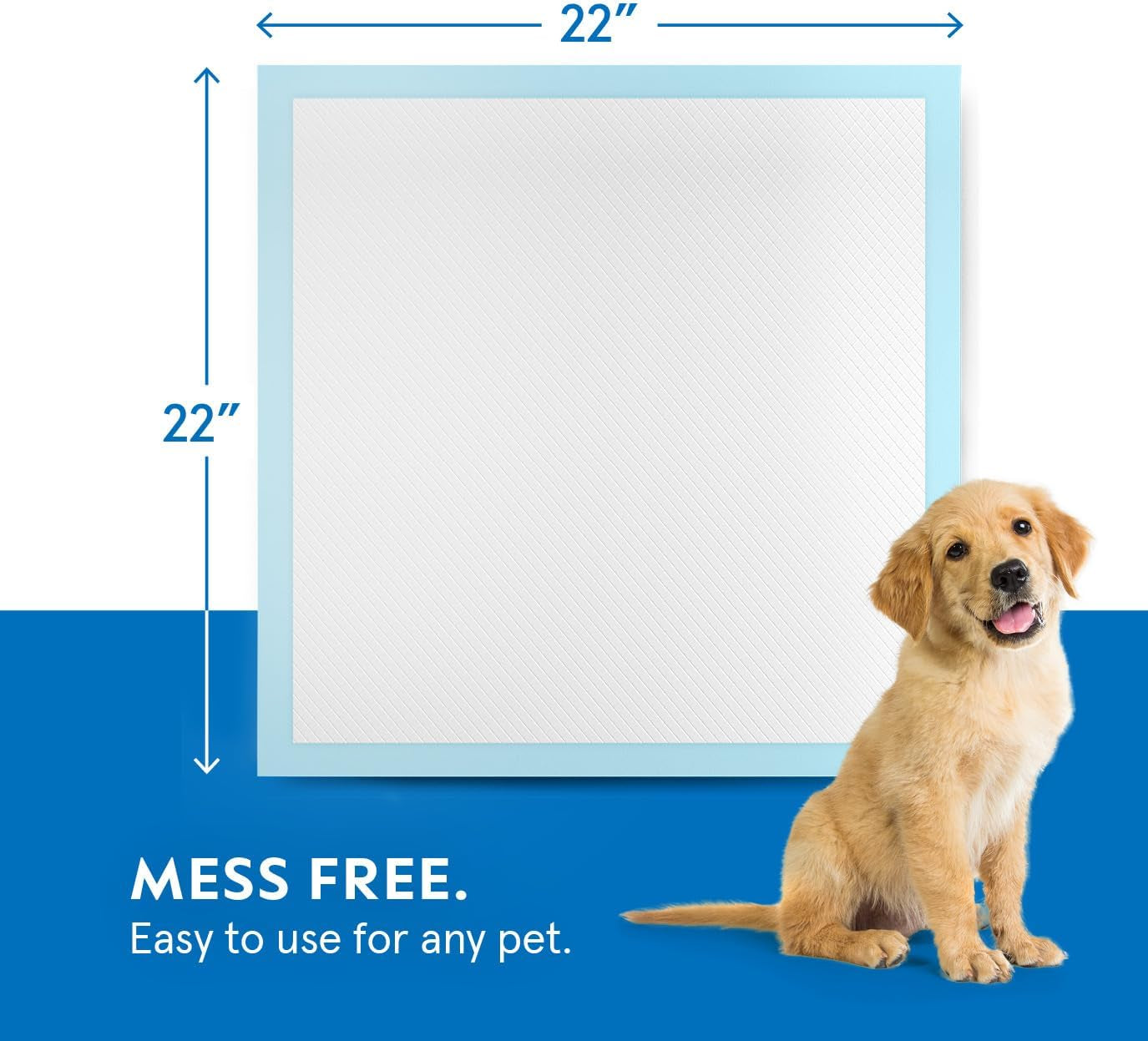 Pee Pads for Dog & Puppy Training [100-COUNT] Pet Potty Pads for Small Dogs 22" X 22" Leak-Proof Design - Quick-Dry Surface - Heavy Duty Absorbent Disposable Wee Pad - Dog & Puppy Products Bulk Pack