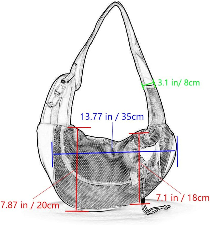 Pet Sling Carrier for Small Dogs Cats Breathable Mesh Travelling Hands-Free Puppy Backpack(Fits Approximately 3 Lbs to 6 Lb Pets)(Rose Red)