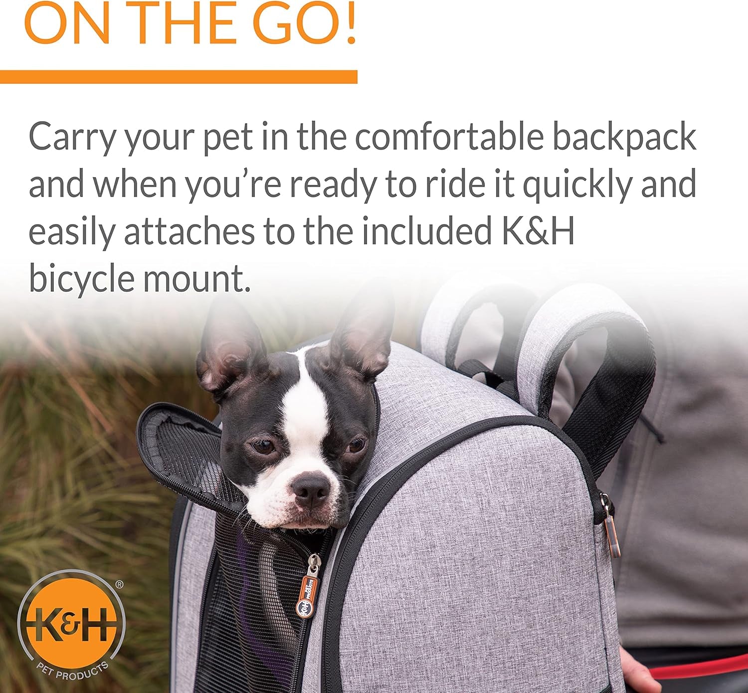 PET PRODUCTS Travel Bike Backpack for Pets Gray 9.5 X 14 X 15.75 Inches