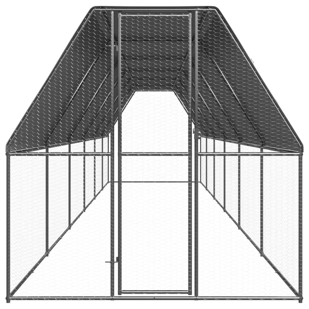 NNEVL Outdoor Chicken Cage 2x12x2 m Galvanised Steel
