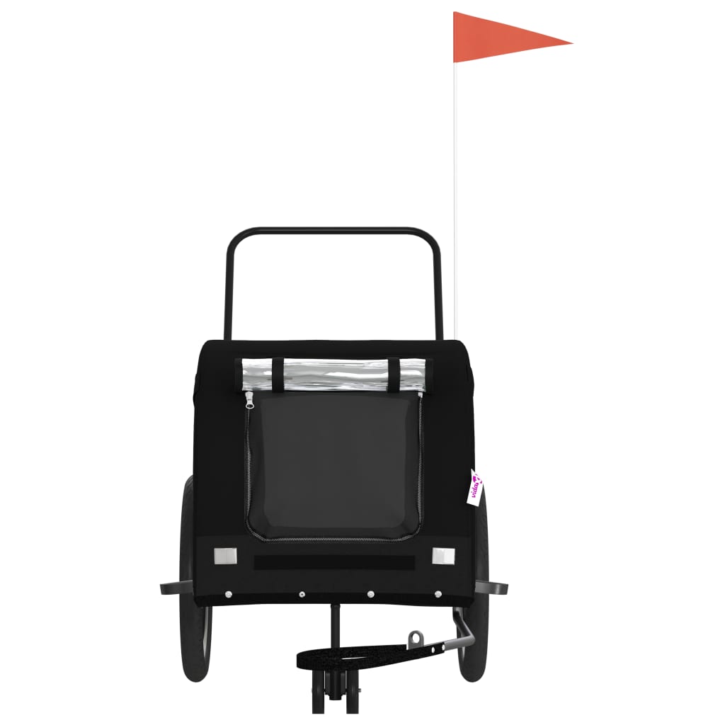 NNEVL Dog Bike Trailer Black Oxford Fabric and Iron