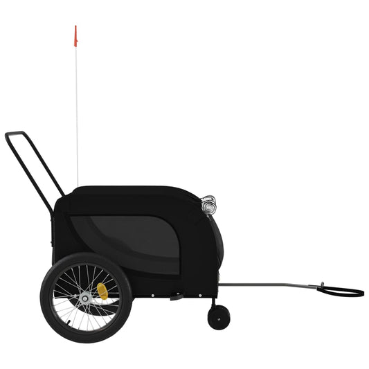NNEVL Dog Bike Trailer Black Oxford Fabric and Iron