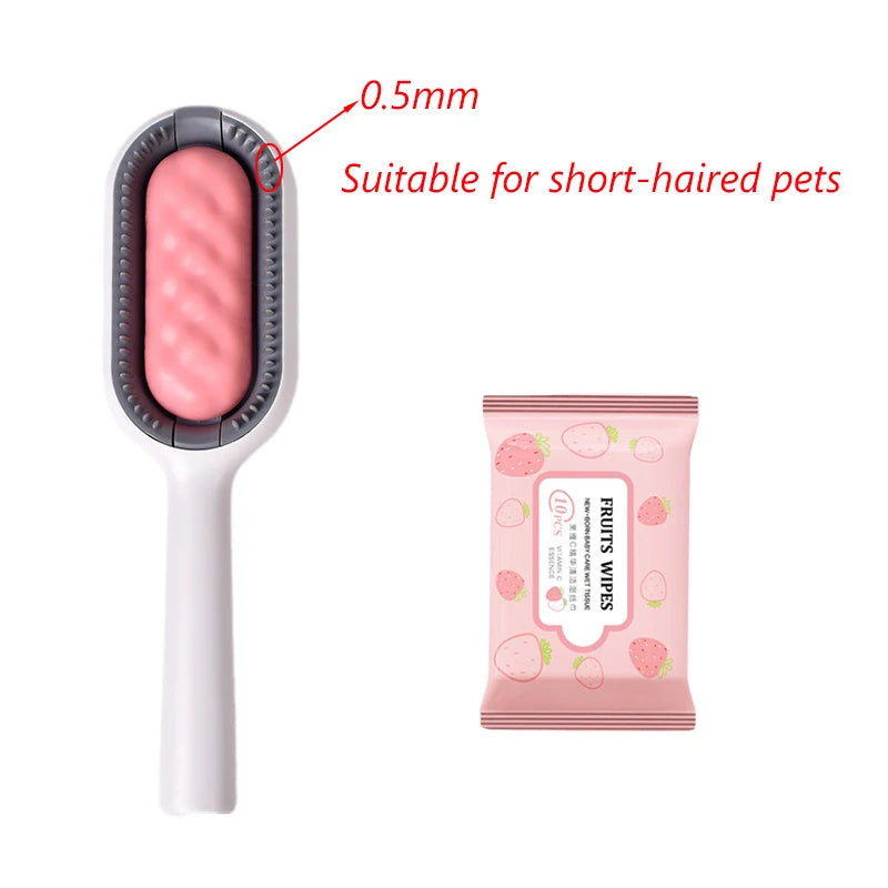 Professional Double-Sided Pet Grooming Brushes for Cats and Dogs with Wipes - Essential Accessories for Pet Care