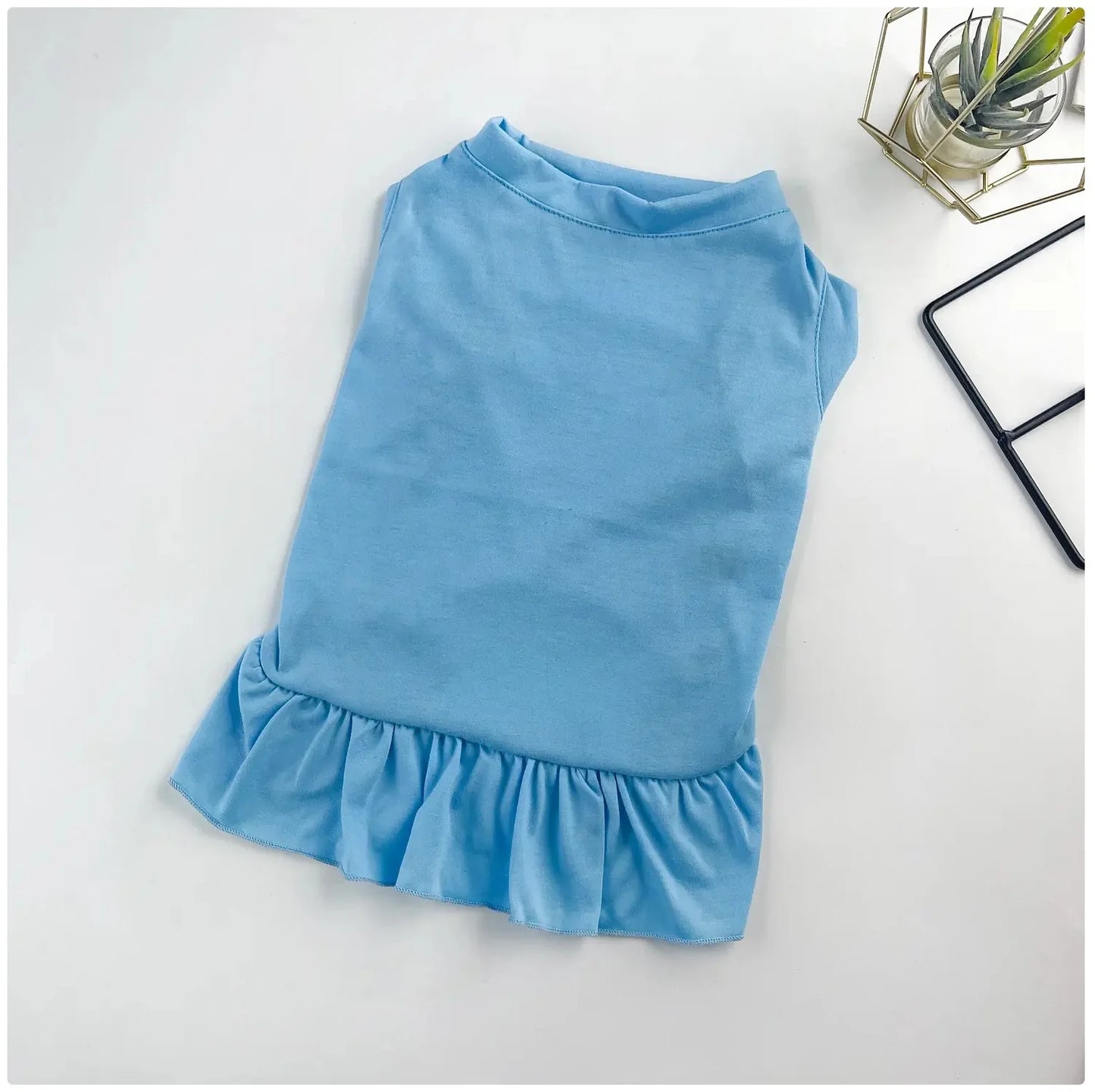 Cute Ruffle Dog & Cat Mini Dress - Soft Pet Apparel for Small Pets