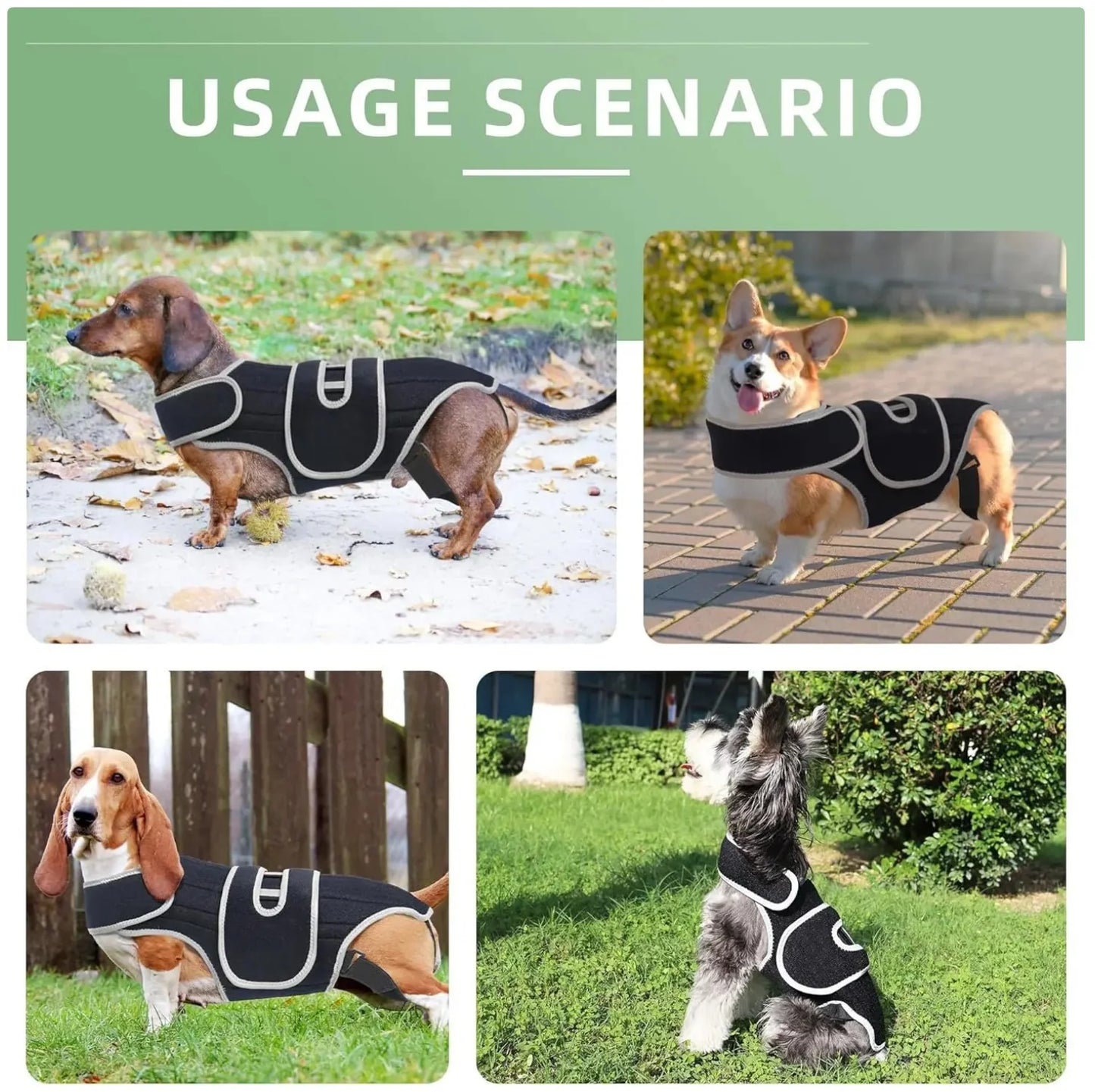 Reflective Dog Support Vest - Breathable & Adjustable Back Brace for Dogs