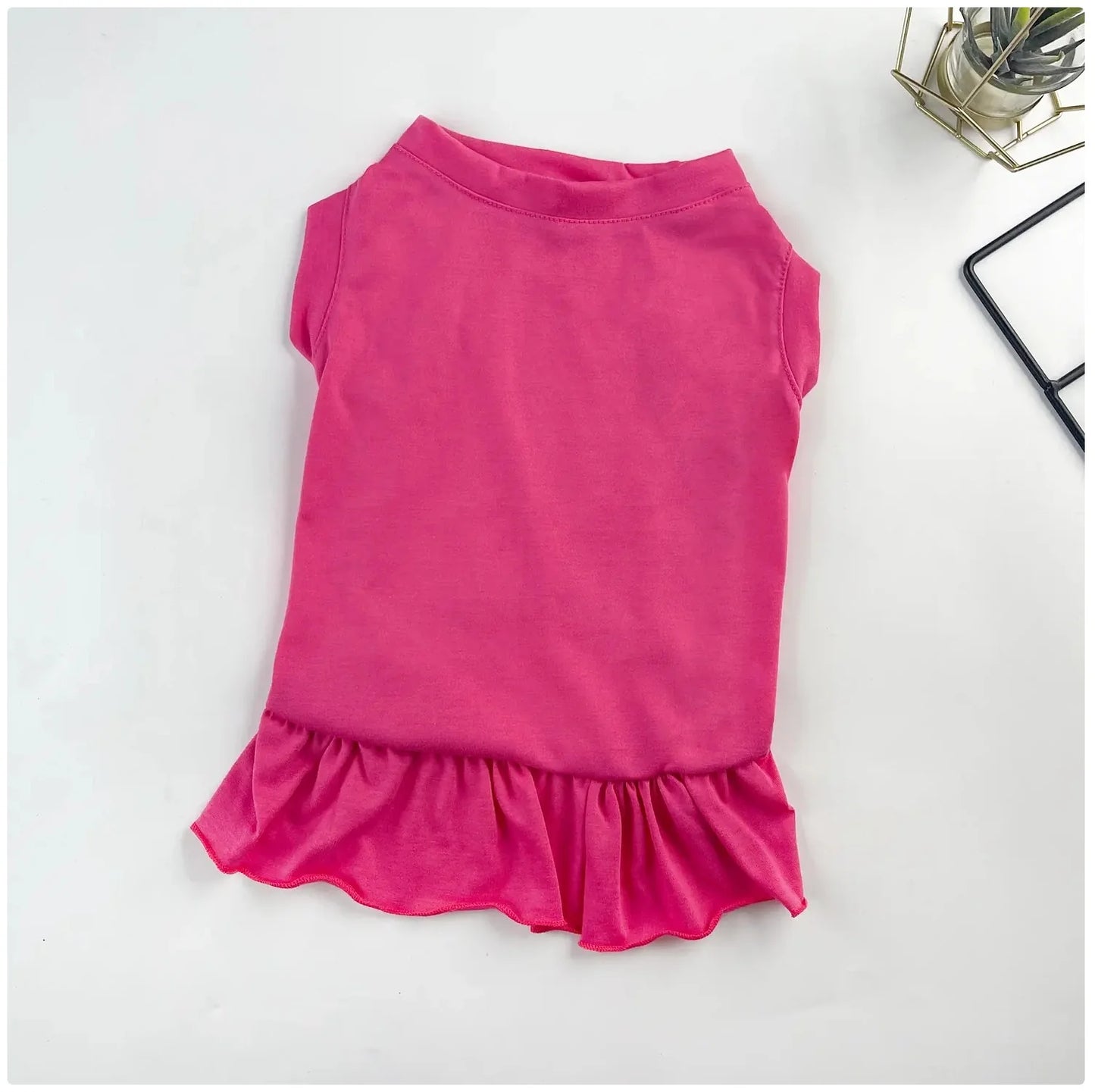 Cute Ruffle Dog & Cat Mini Dress - Soft Pet Apparel for Small Pets