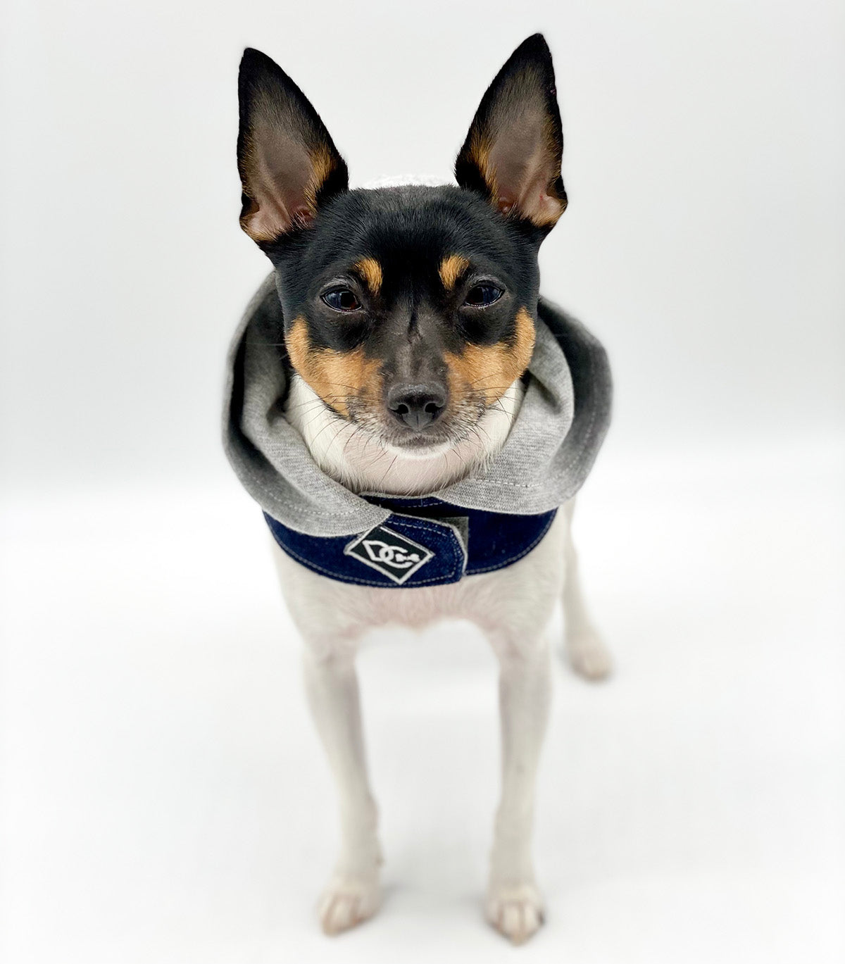 Denim Hoodie "Love" Harness Vest – Gray