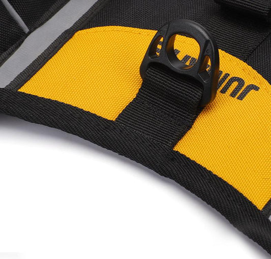 NNEDSZ Green Reflective Dog Saddle Harness with Storage Bags - Adjustable Pet Backpack for Outdoor Adventures