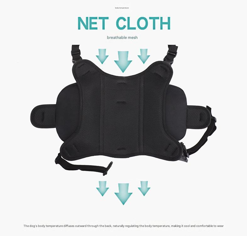 NNEDSZ Green Reflective Dog Saddle Harness with Storage Bags - Adjustable Pet Backpack for Outdoor Adventures