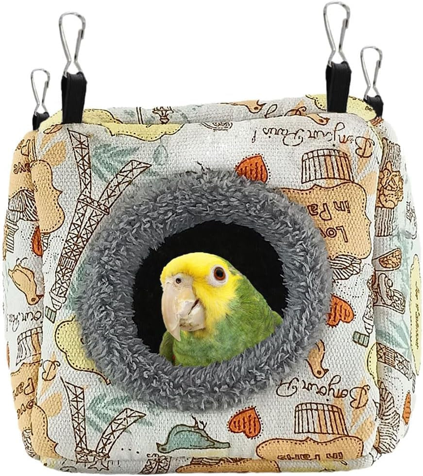 Bird Plush Nest Bed - Hanging Soft and Warm Hammock for Birds Parrot Parakeet Cockatiel Conure Hamster Rat Squirrels Etc