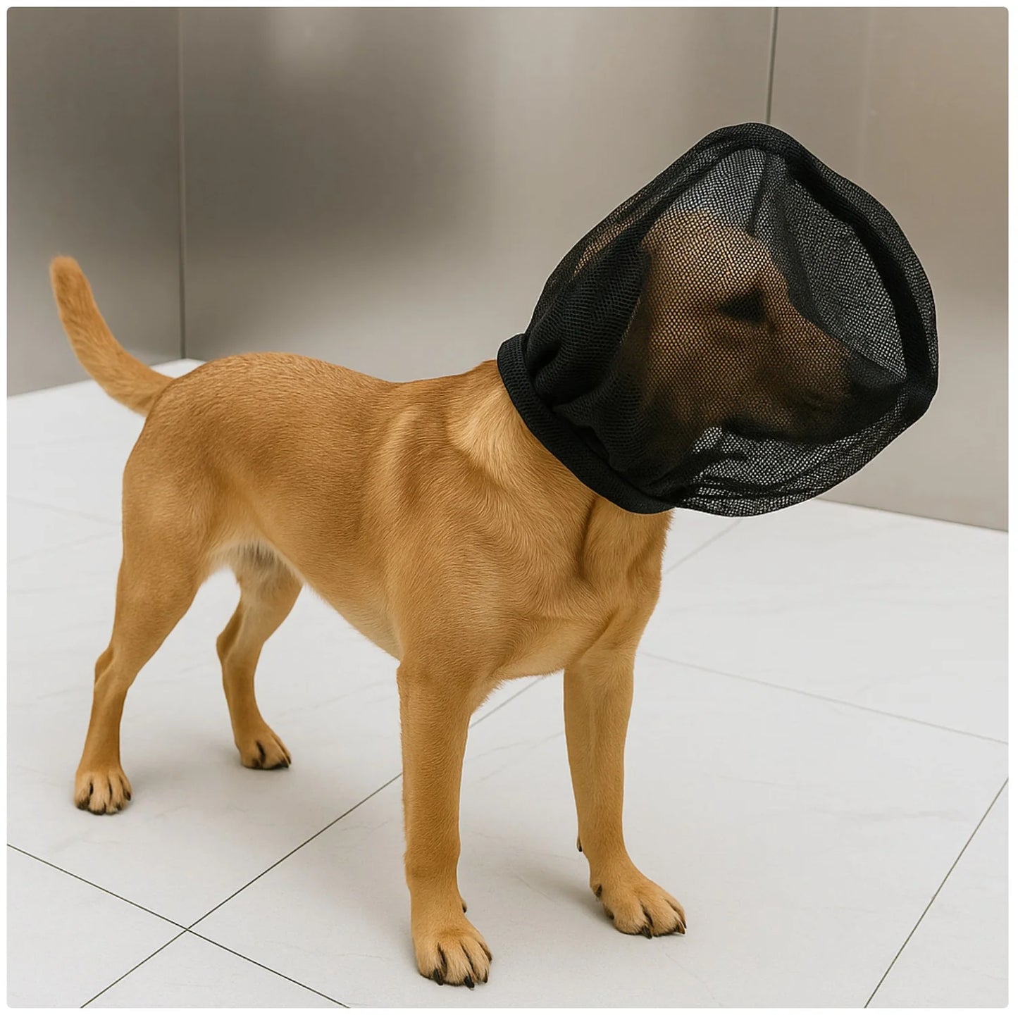 Dog Protective Mesh Face Cover - Adjustable Anti-Bite and Anti-Lick Mask for Pets