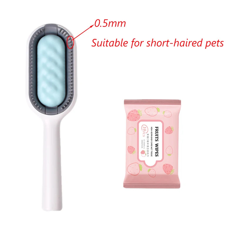 Professional Double-Sided Pet Grooming Brushes for Cats and Dogs with Wipes - Essential Accessories for Pet Care