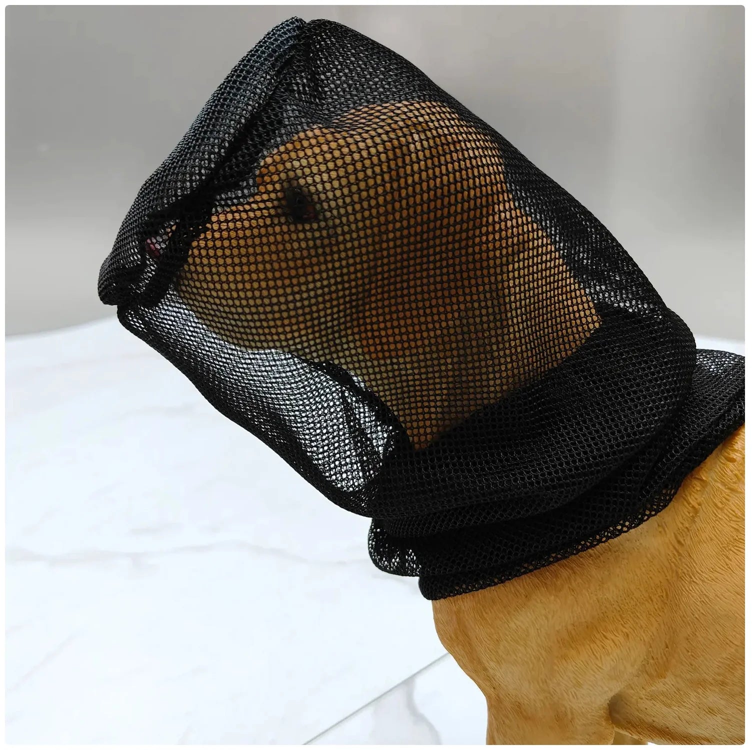 Dog Protective Mesh Face Cover - Adjustable Anti-Bite and Anti-Lick Mask for Pets