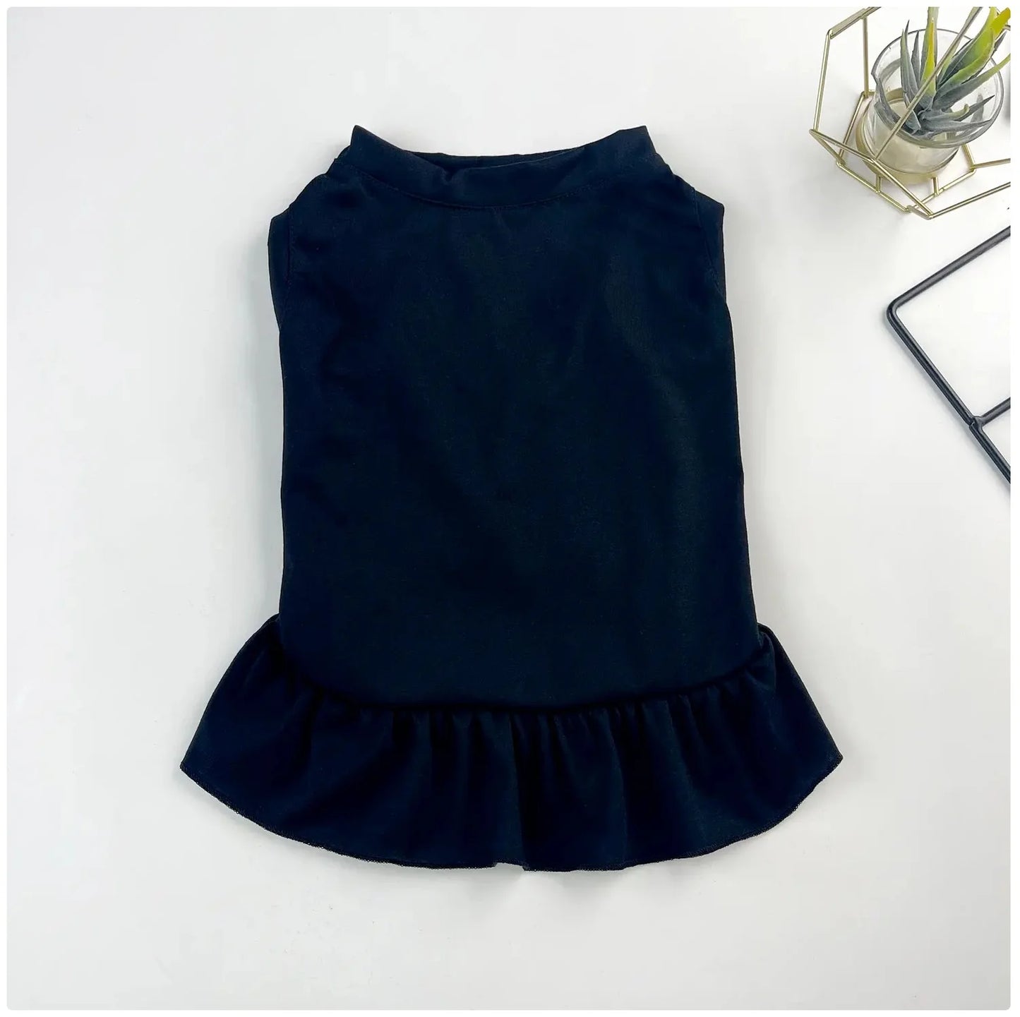 Cute Ruffle Dog & Cat Mini Dress - Soft Pet Apparel for Small Pets