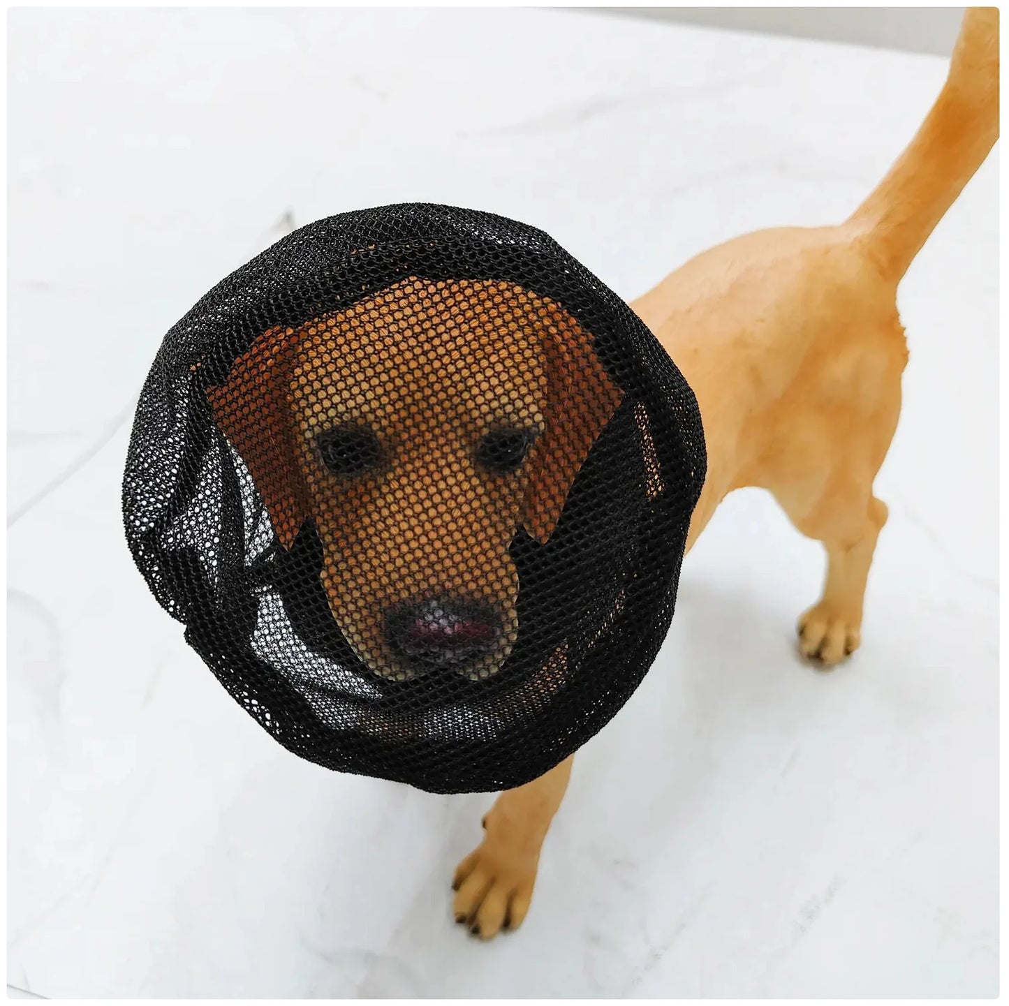 Dog Protective Mesh Face Cover - Adjustable Anti-Bite and Anti-Lick Mask for Pets