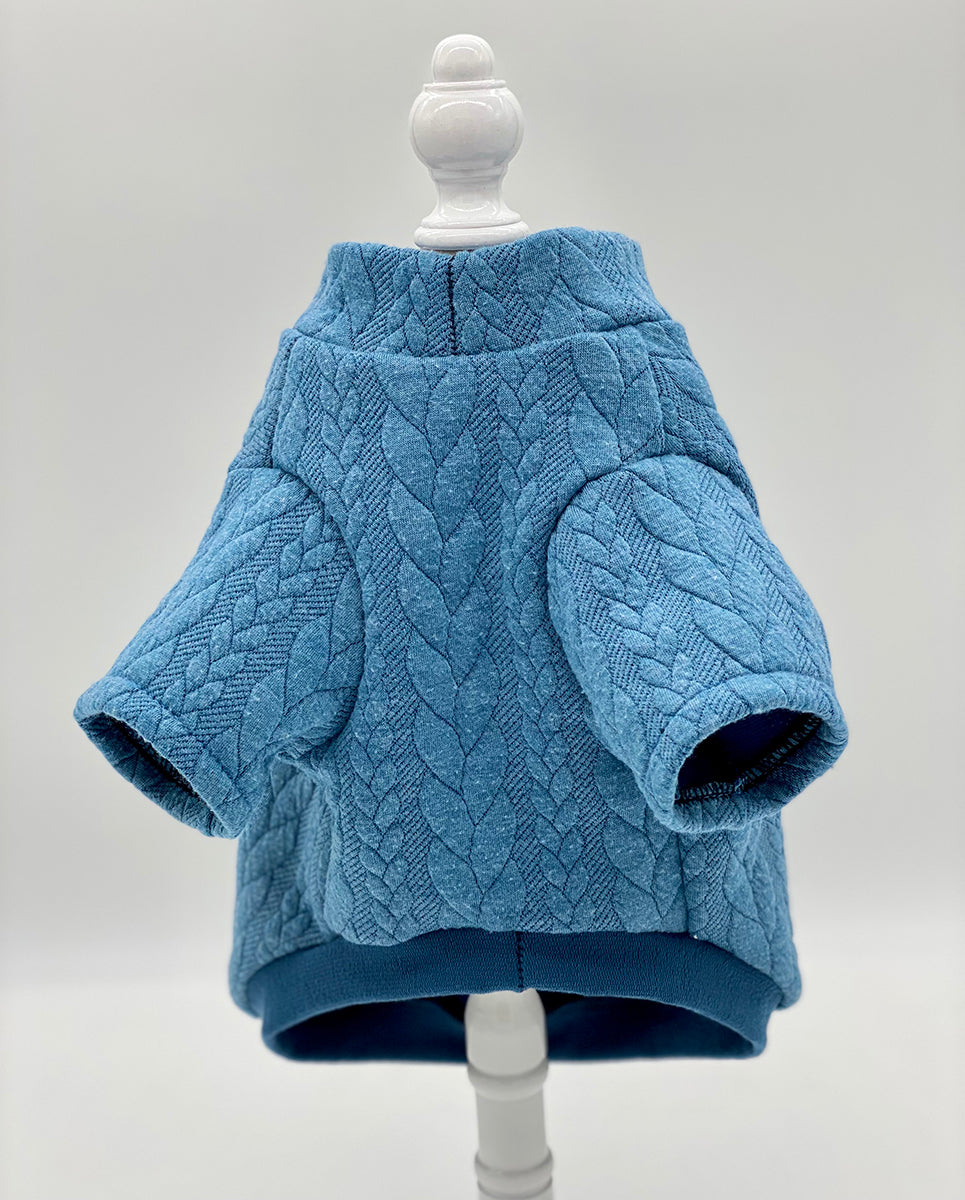 DCNY Adirondack Blue Cable Knit Sweater