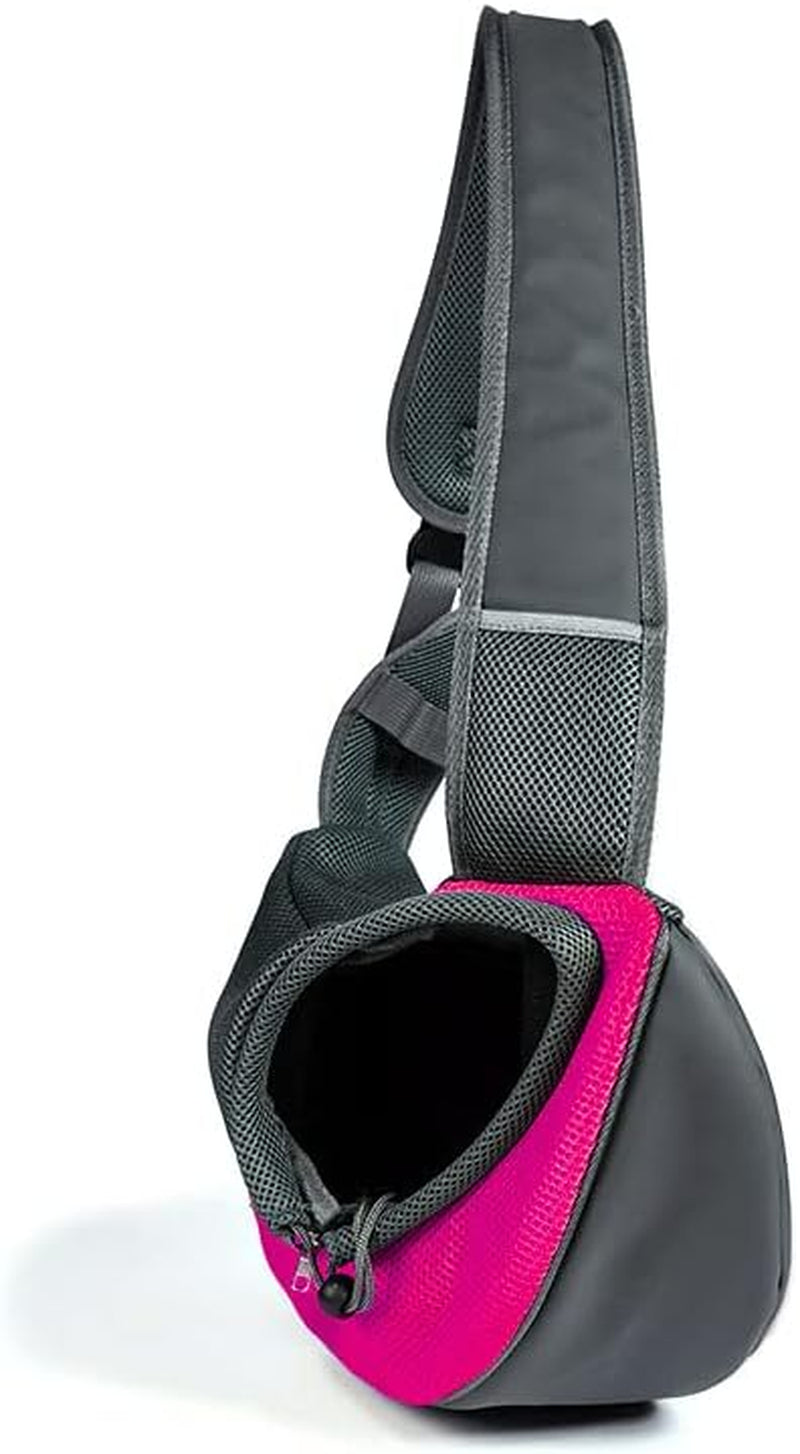 Pet Sling Carrier for Small Dogs Cats Breathable Mesh Travelling Hands-Free Puppy Backpack(Fits Approximately 3 Lbs to 6 Lb Pets)(Rose Red)