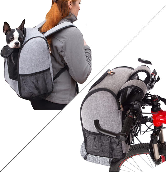 PET PRODUCTS Travel Bike Backpack for Pets Gray 9.5 X 14 X 15.75 Inches
