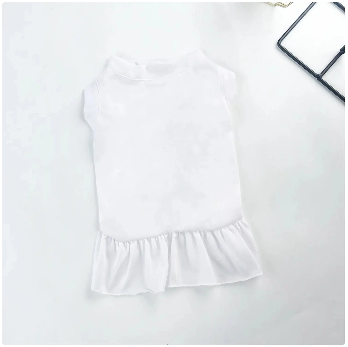 Cute Ruffle Dog & Cat Mini Dress - Soft Pet Apparel for Small Pets