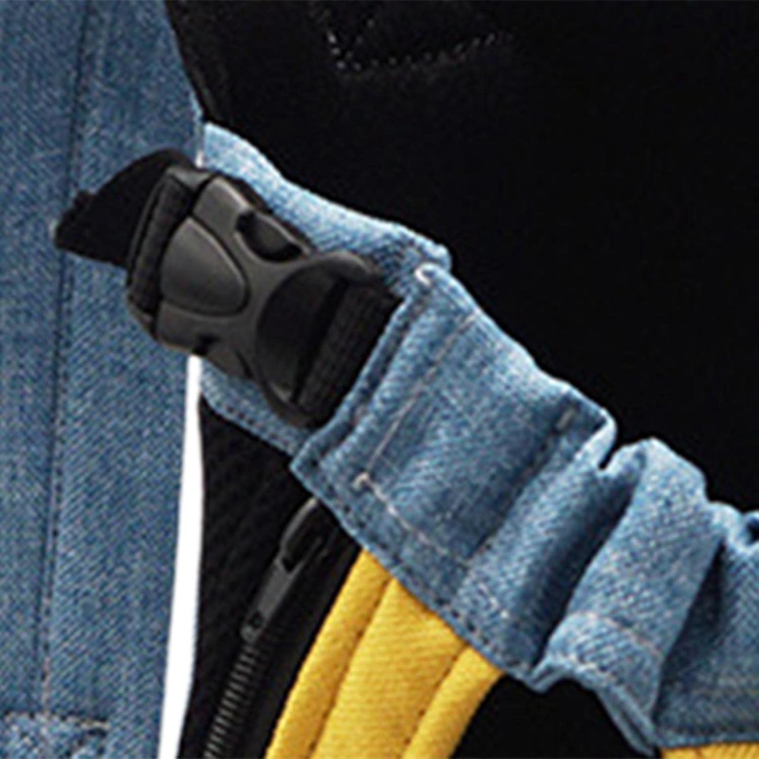 Pet Carrier Backpack Cat Chest Bag Portable Shoulder Strap Front Carrier Legs Out for Walking Hiking Camping (L Yellow Blue)